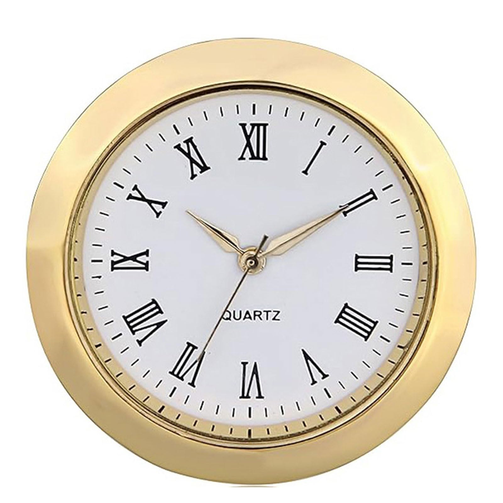 Hsioluted Sophisticated Miniature Clock Insert with Roman Numerals 36mm Round Metal Watch Dials Replacement for Craft Projects Miniture Clock Insert