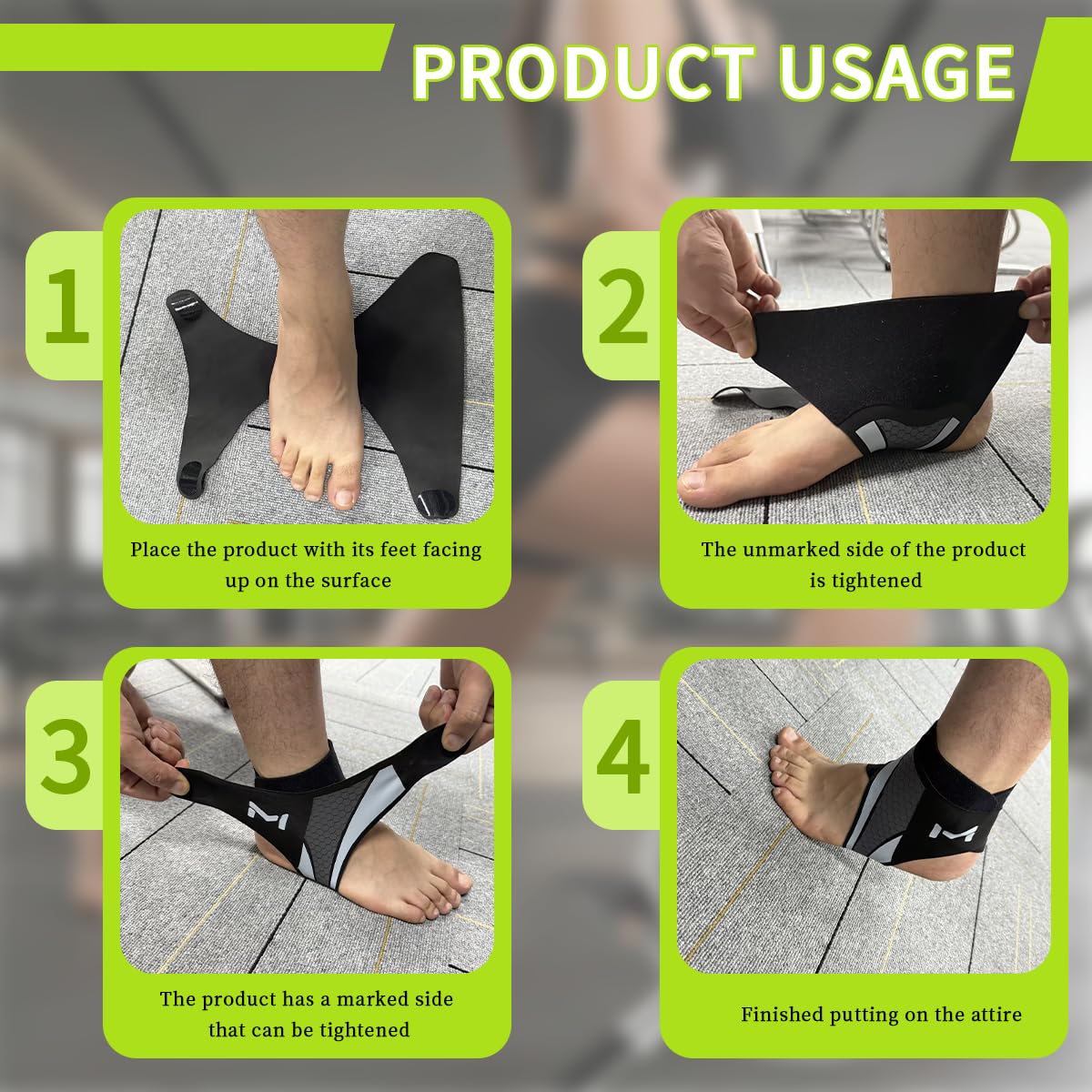 Ankle Brace 2 Pack, Adjustable Lace-Up Ankle Support with Stabilizing Straps, Breathable Compression Ankle Stabilizer for Running, Basketball, Sports & Daily Wear for Men & Women (Gray) — view 9