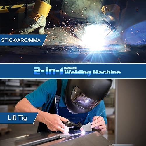 Miniatura 5 de FLARING Soldador de palo, pantalla LED grande Máquina de soldadura TIG ARCLift de 180 A con control sinérgico, inversor IGBT de 110 V220 V, máquina