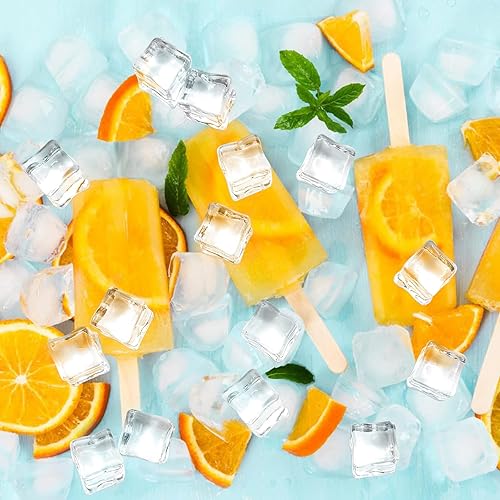 Miniatura 6 de Zalaxt Cubitos de hielo falsos, 0.709 in, rocas de hielo falsas, 100 piezas de rocas de hielo acrílicas, rellenos de jarrón de hielo sintético para