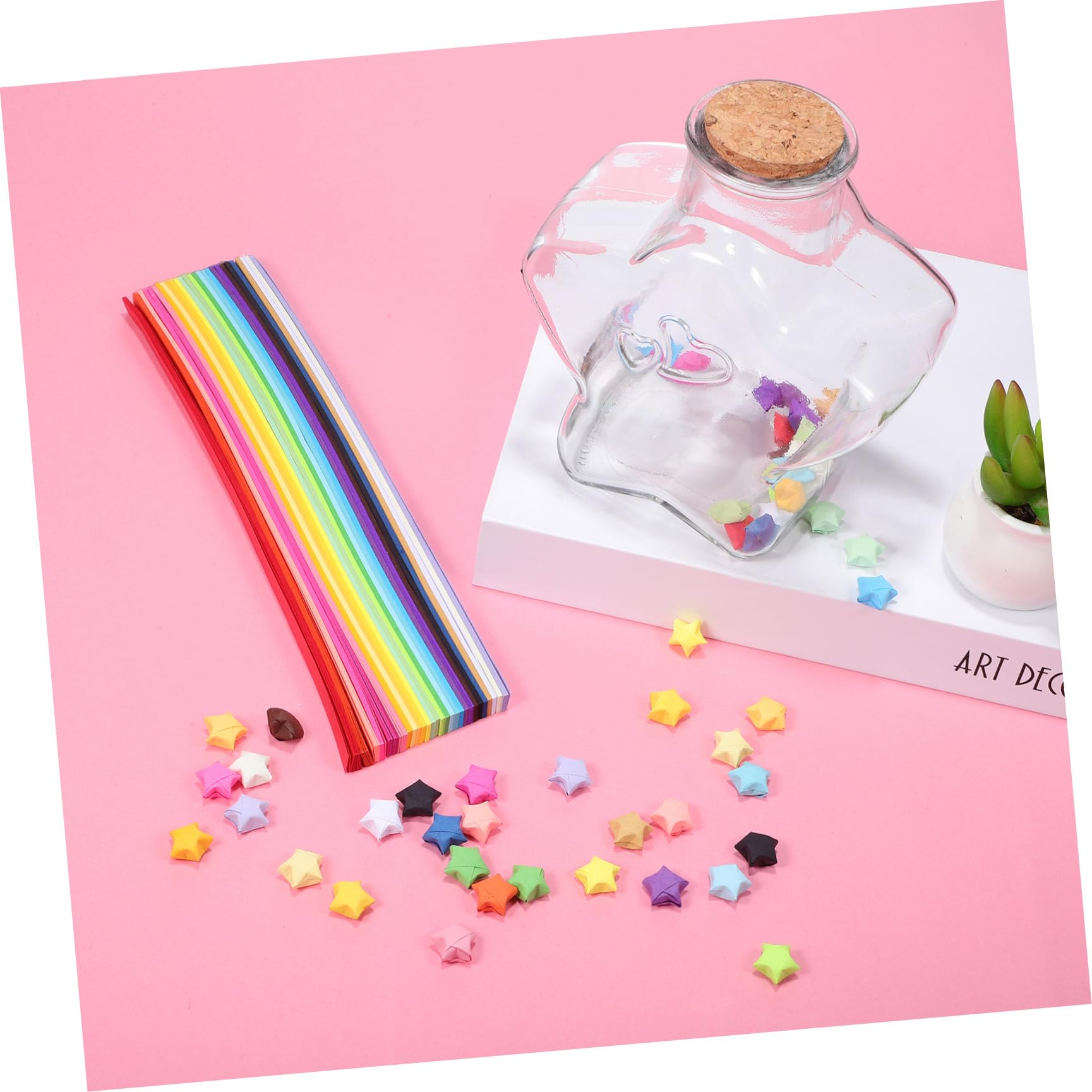 Strisce Carta Origami Stella Colorata 540 Fogli Set Bottiglia