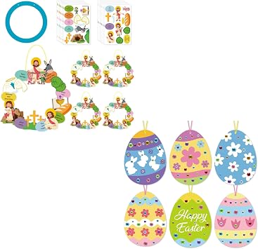 PAIVSUN Easter Crafts Kit, Make Your Own Easter Arts and Crafts Set, DIY Easter Handmade Artwork Decorations Spring Party Favors Supplies