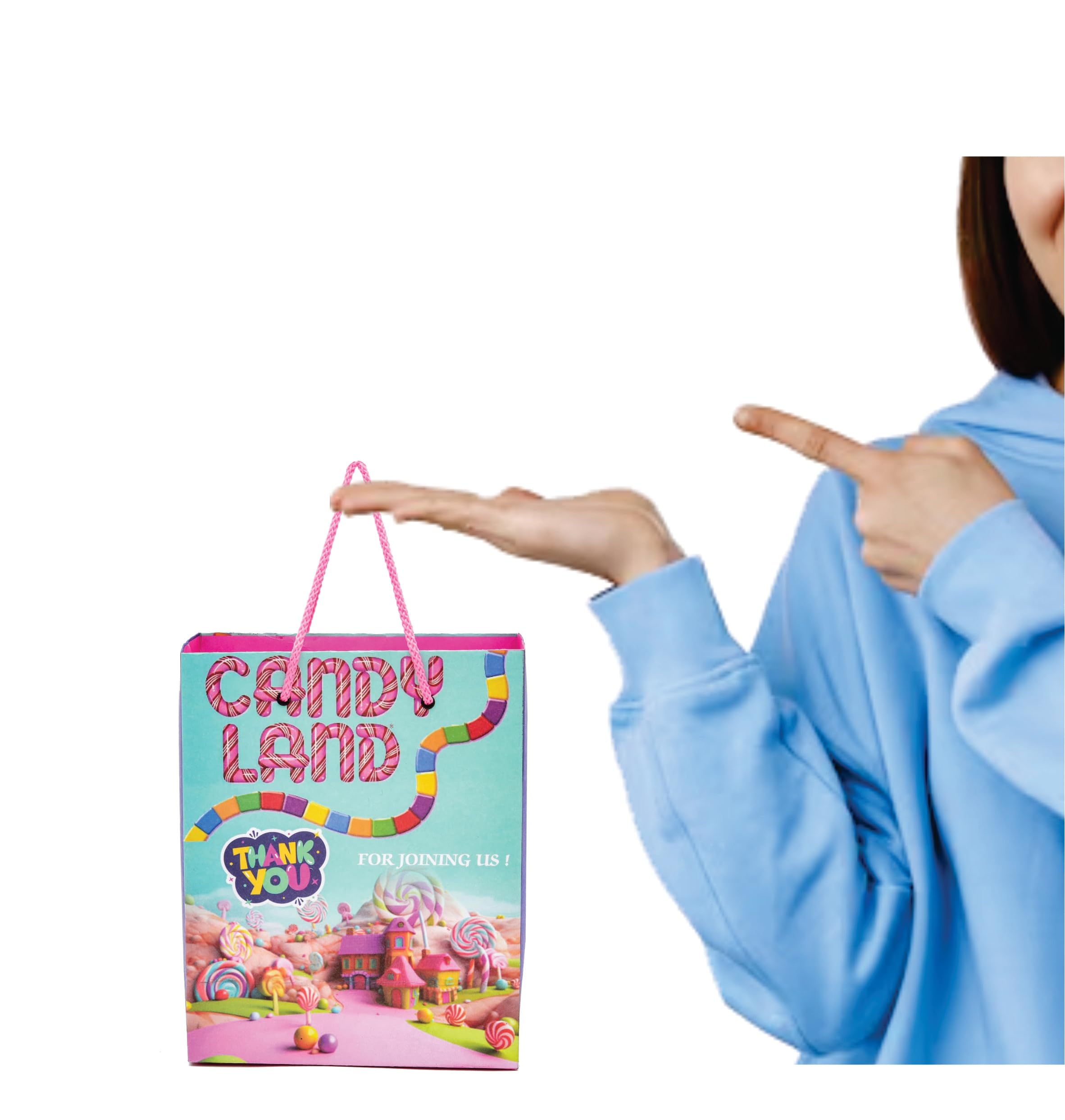 PPJ ® -CANDY LAND THEME THANK YOU BIRTHDAY PARTY BAGS (10 Pcs.) - 10 Inch X 8 Inch X 4 Inch RETURN GIFTS (Pack of 10)-image-16