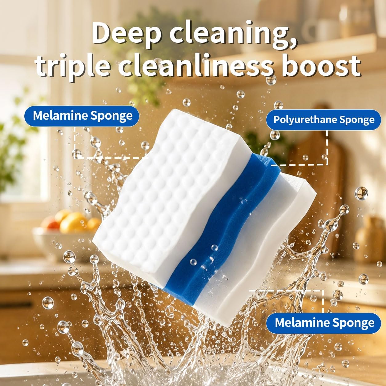 50 Pack Magic Eraser Sponge Pads, Extra Thick Melamine Sponges