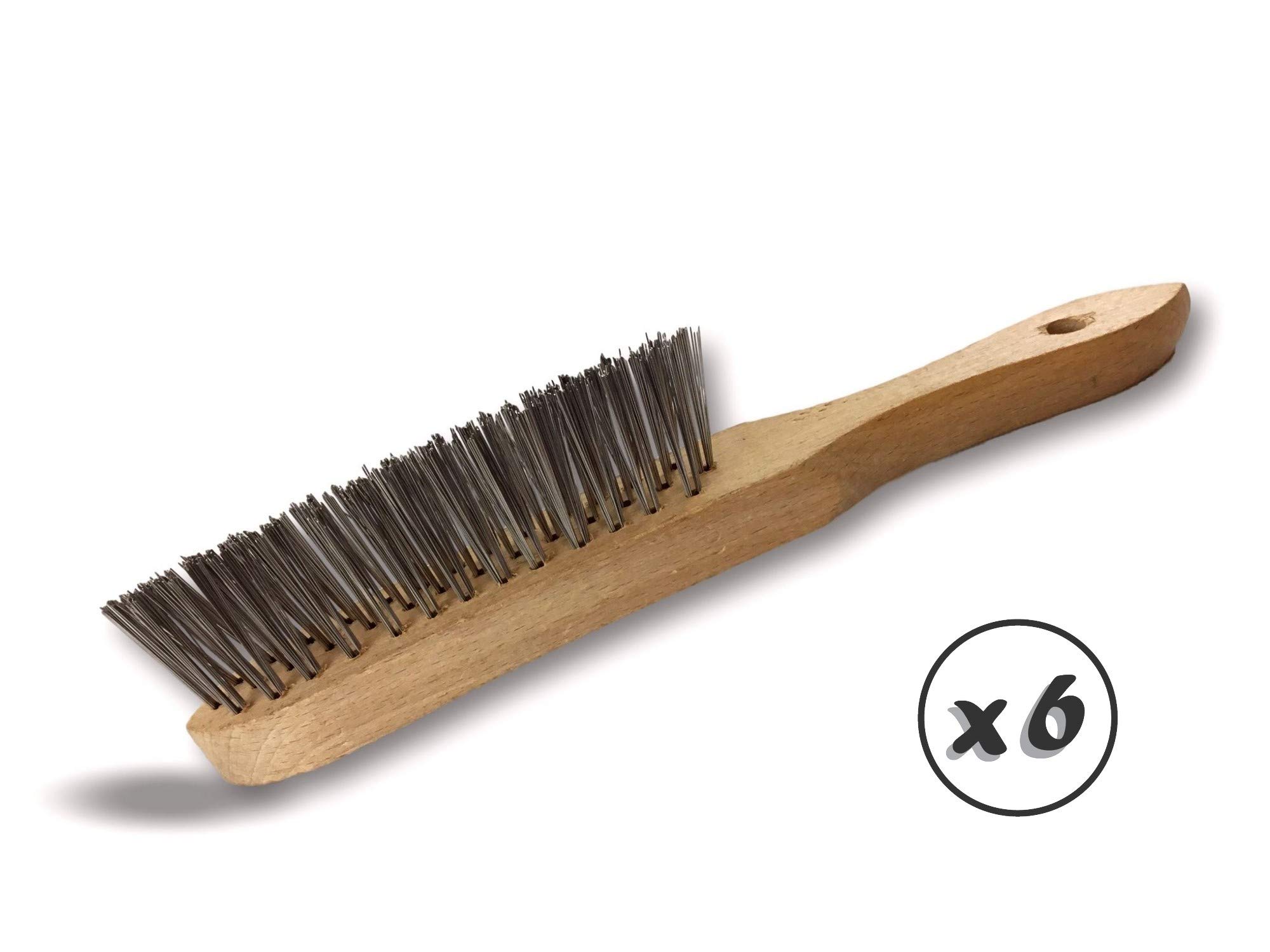 Kibros Lot 6 brosses soudeur d'angle fil inox 40 mm