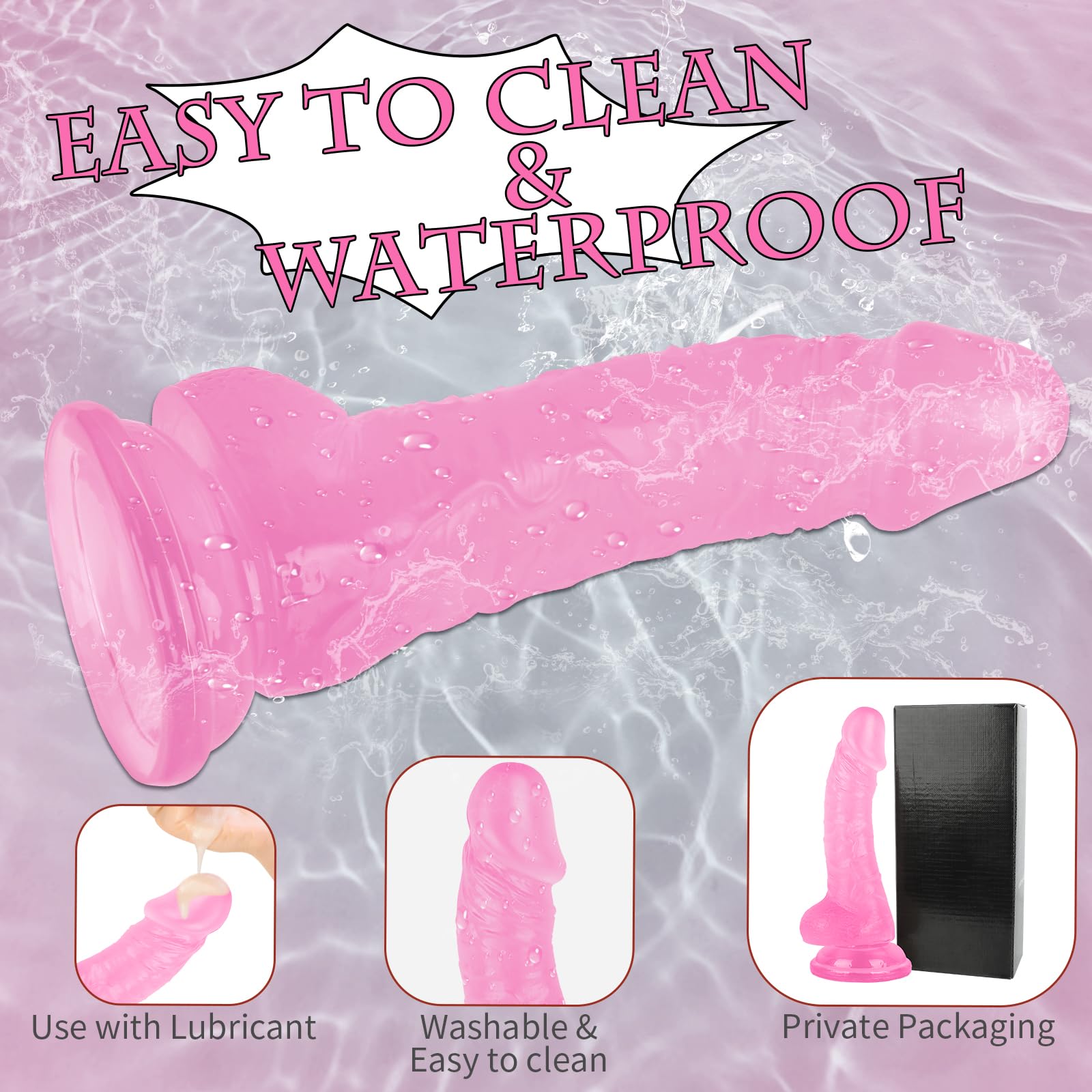 7 Inch Realistic Soft Dildo with Skin Feeling, Beginner Anal Dildo for G-spot Stimulation, Body-Safe Material Fake Penis with Powerful Suction Cup for Hands-Free Play, TPE Sex Toys for Adult (Blue)