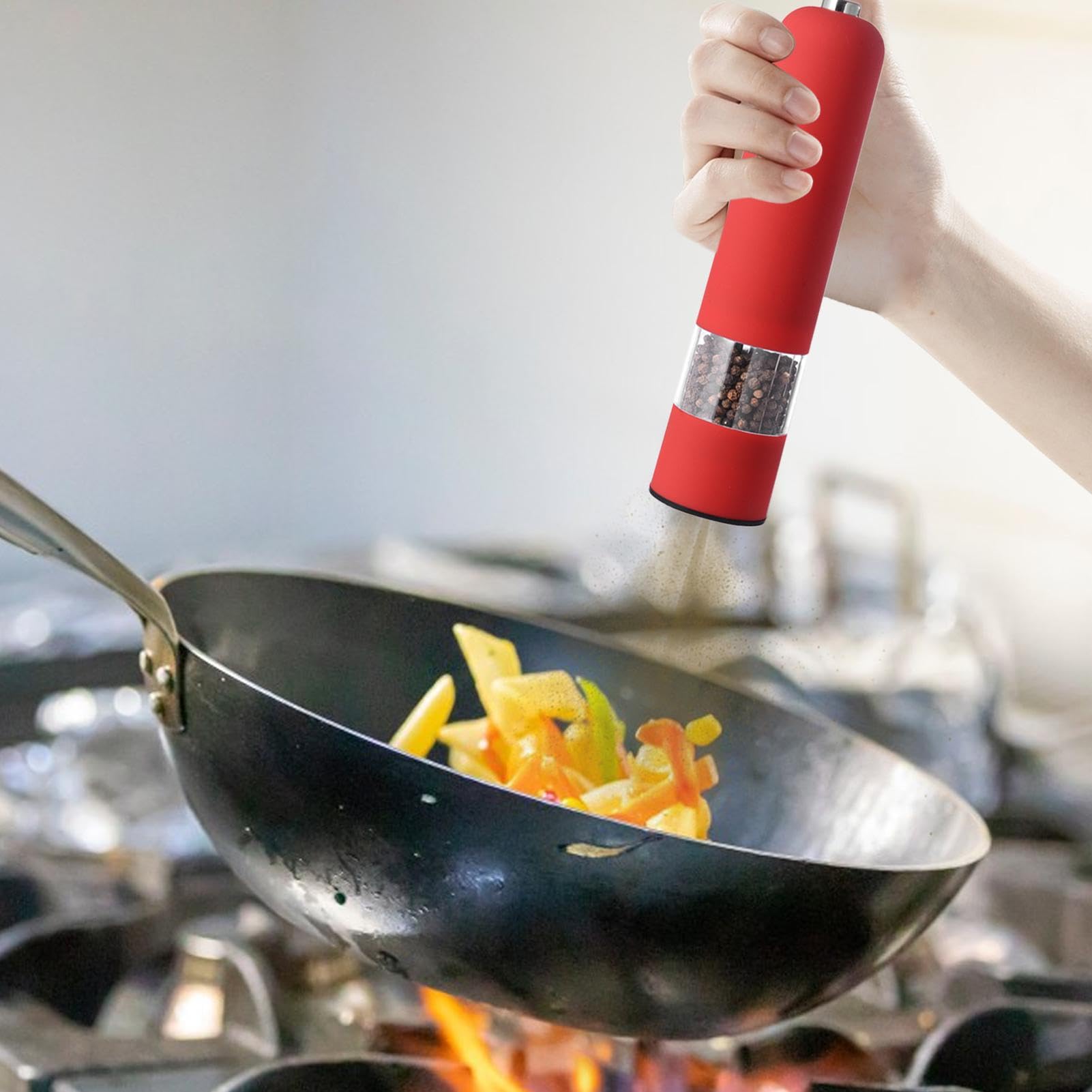 Zout- En Pepermolens Elektrische Zout Pepermolen Automatisch Verstelbare Grofheid Kruiden Kruiden Keramische Grinder for BBQ Keuken Koken Pepermolen Navulbaar