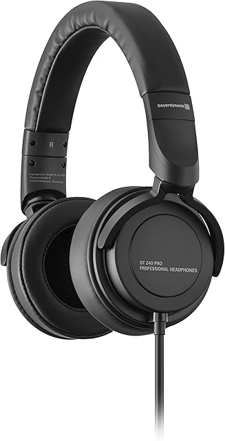 Beyerdynamic DT 240 PRO professional over-ear studio headphones in black. Closed design, wired, pluggable cable