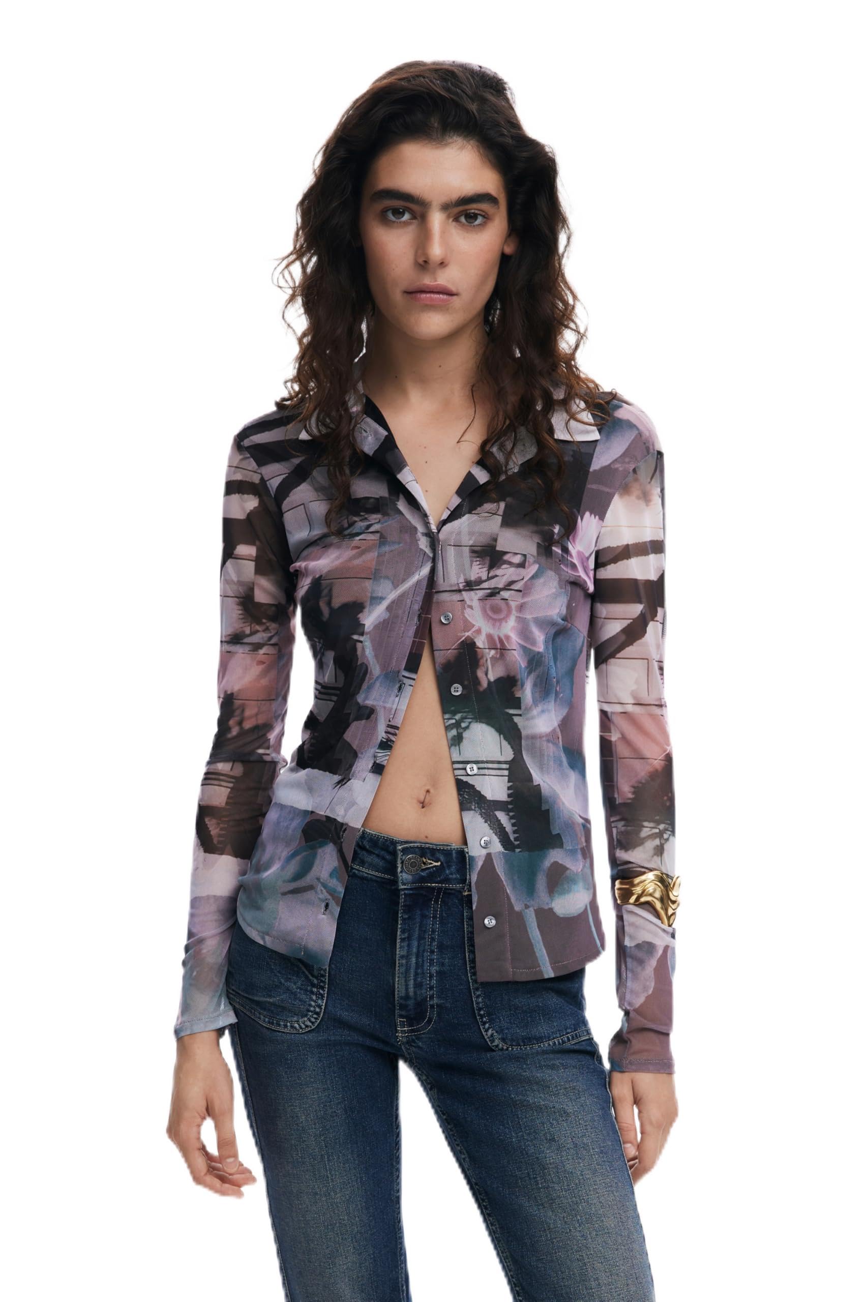 Desigual Damen Schwarz Ts_shelley, 2001 Neutral Gray, L