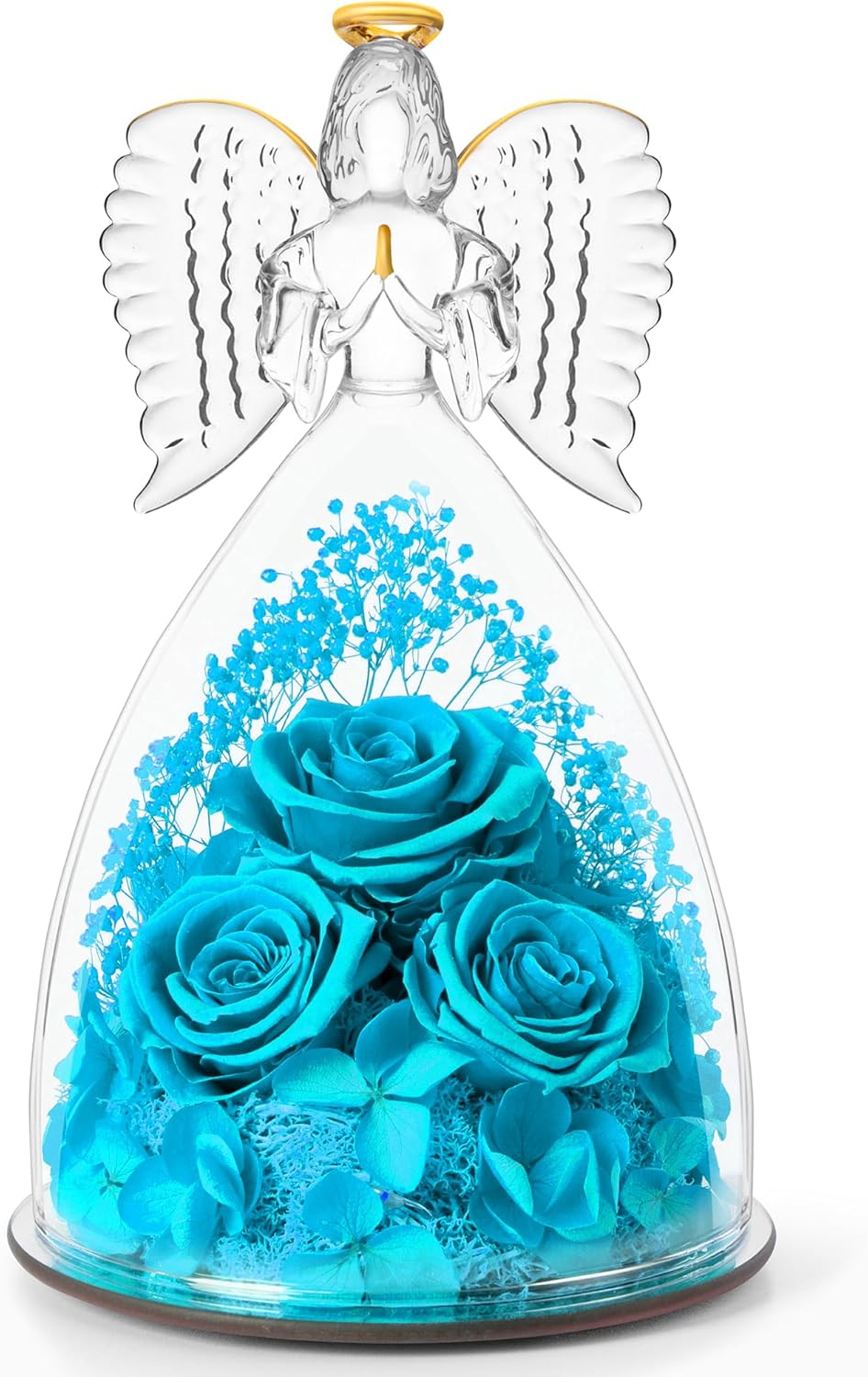 Mothers Day Flowers Gifts for Mom Women,Forever Real Roses in Angel Figurines,Mothers Day Roses Gifts for Grandma Wife/Red