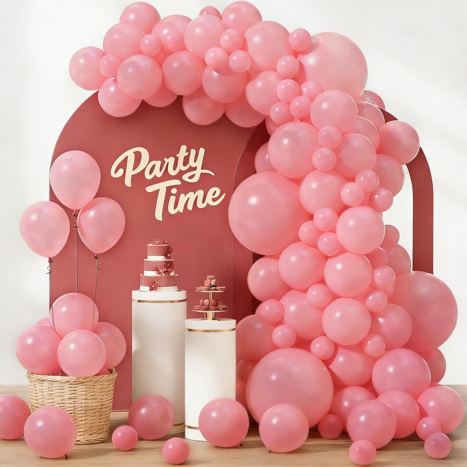 Blush Pink Balloons, 102pcs Pastel Pink Balloon Arch Kit, Latex Balloons, 18 12 10 5 Inch Different Sizes Balloon Garland, Perfect for Boho Wedding, Garden Party, Baby Shower & Hen Party Decorations