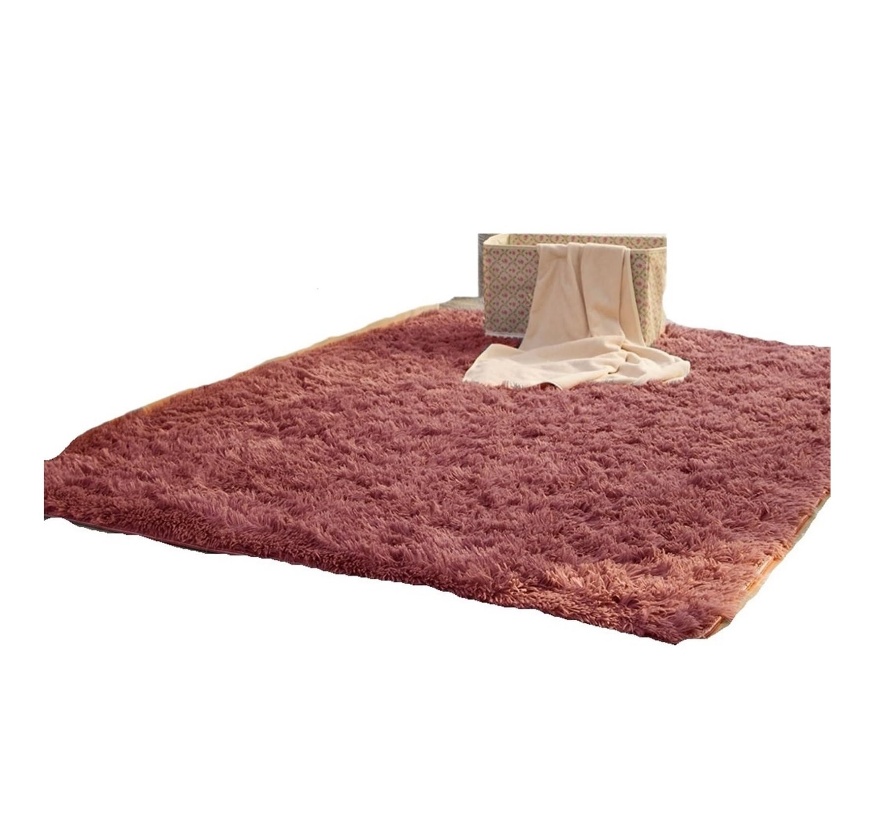 Tapis moelleux et soyeux en peluche rose de 80x160cm