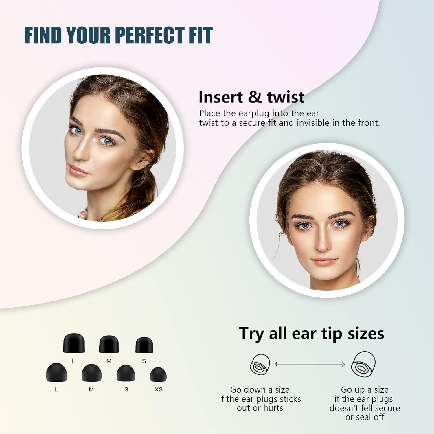 Ear Plugs for Noise Reduction, 31dB Noise Cancelling, Hearing Protection Earplugs, Soft and Reusable Ear Plugs for Sleeping,Concerts, Study or Flights, 14 Silicone and Foam Ear Tips in XS/S/M/L : Health & Household