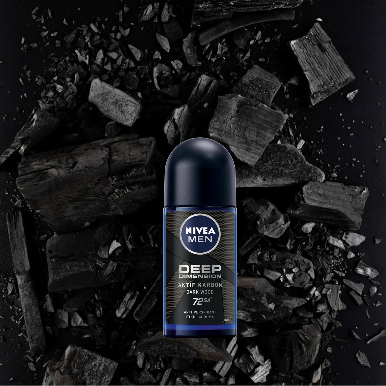 NIVEA Men Erkek Roll On Deodorant Deep Dimension 72 Saat Anti-Perspirant Koruma (50 ml) X2 + NIVEA Kadın Roll On Deodorant Black & White Invisible Pure 48 Saat Anti-perspirant Koruma (50 ml)