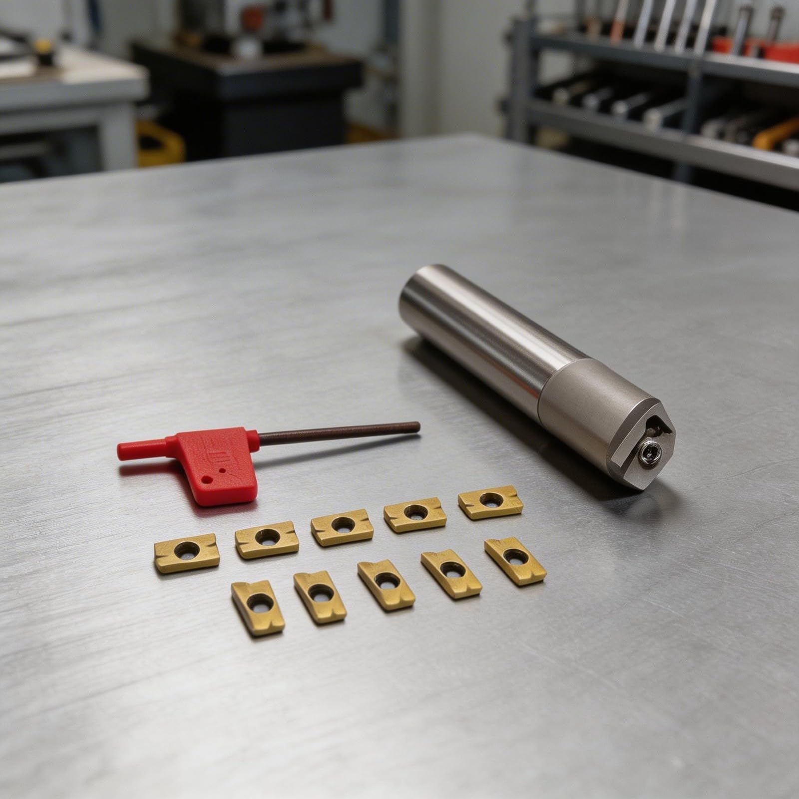 CNC Einschneidelemente Werkzeughalter C20-20-120 Carbide Einsatz 45 Grad Fasenmeißel 20mm Für Griff 10 Stück Wendeschneidplatten Starker Halt Schneller Klingenwechsel Für CNC Fräsen