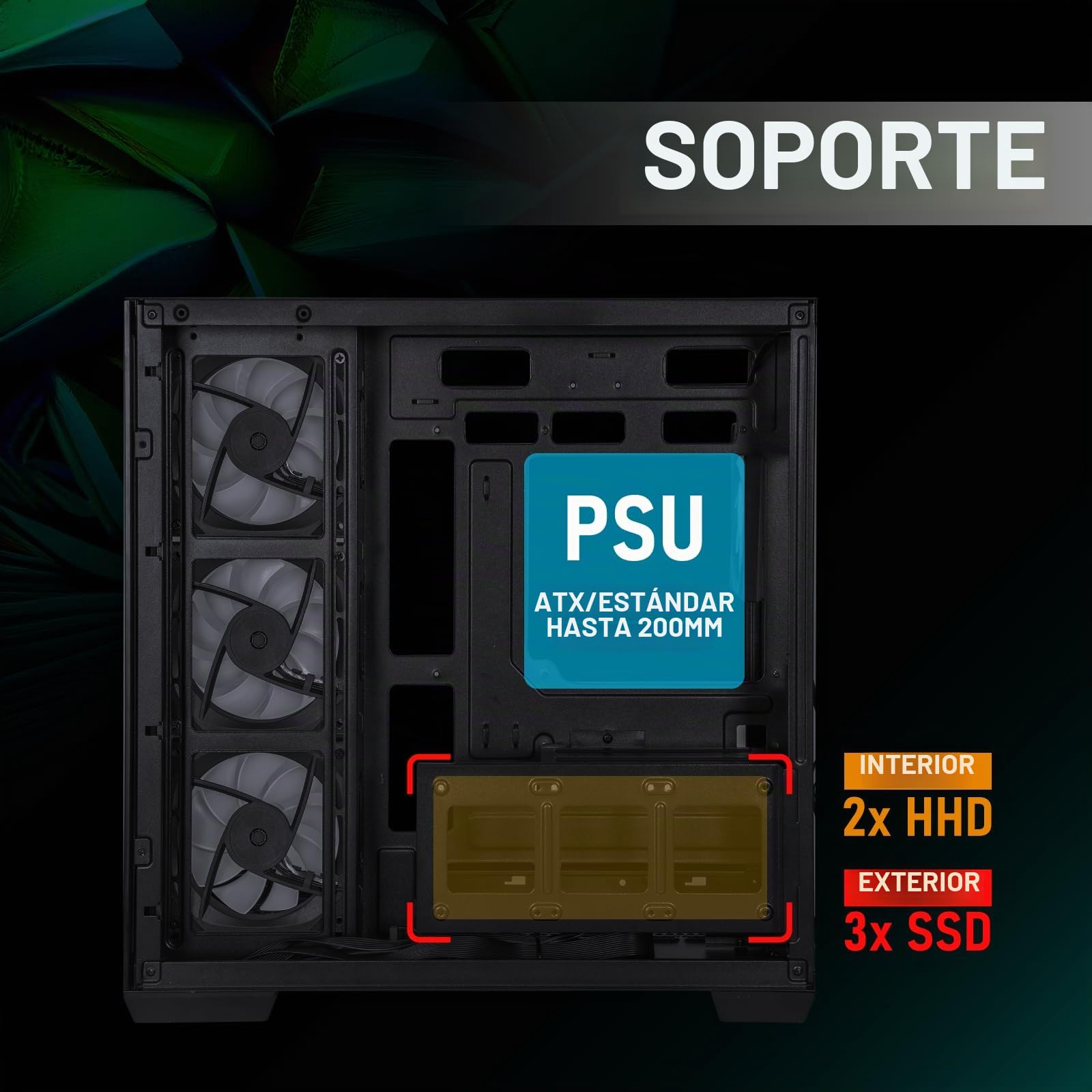 Caja de Ordenador Cube BITFENIX T10 ARGB (Negro)