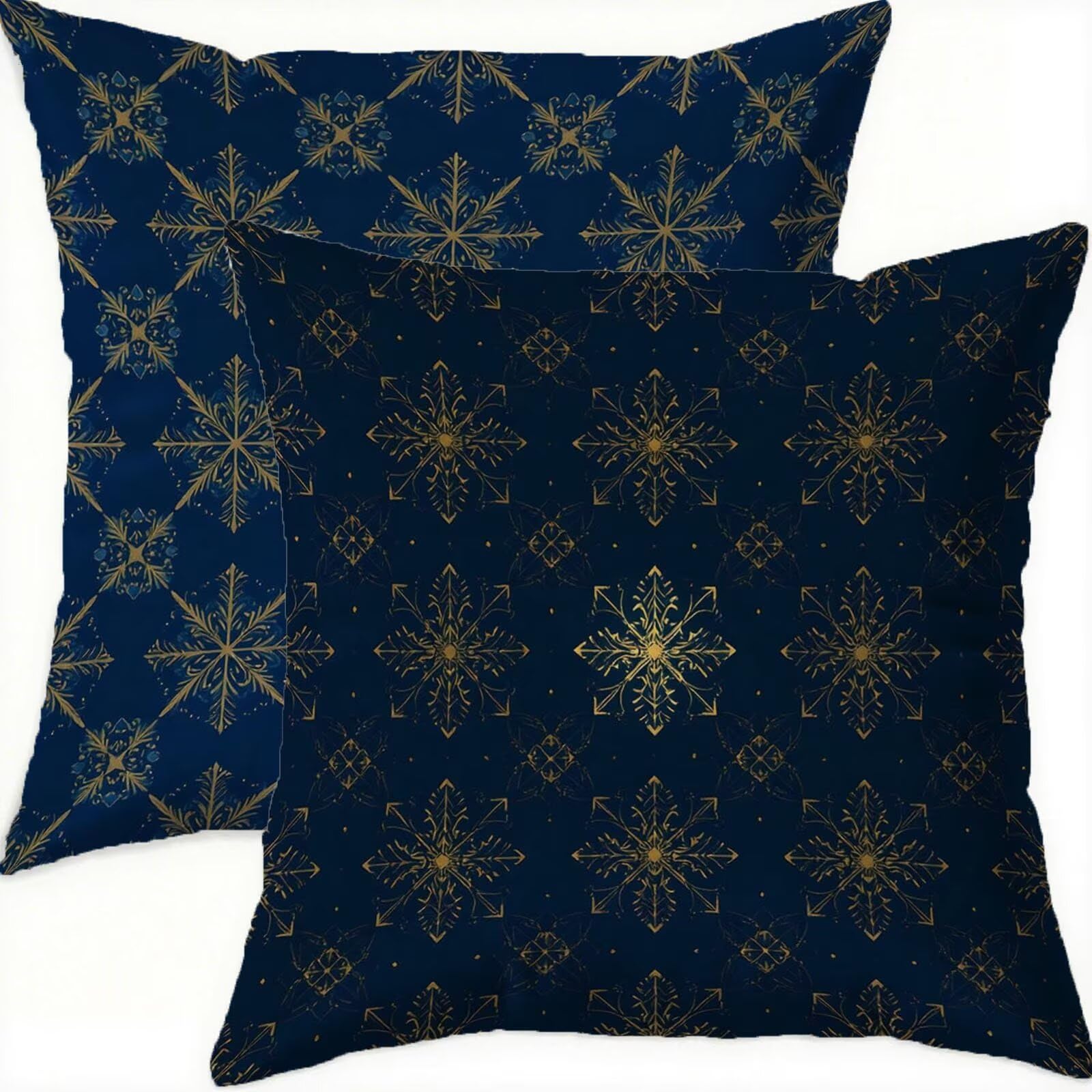 Housse Coussin 75x75cm Velours Anti-Tache Double Face Motif Géométrique