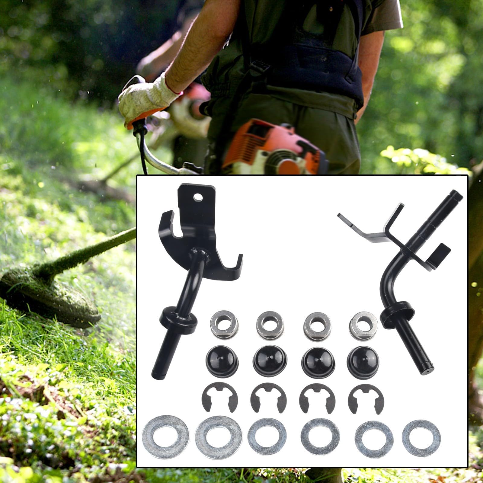 Kit Eje para dirección Delantera Metal para Cortacésped Repuesto