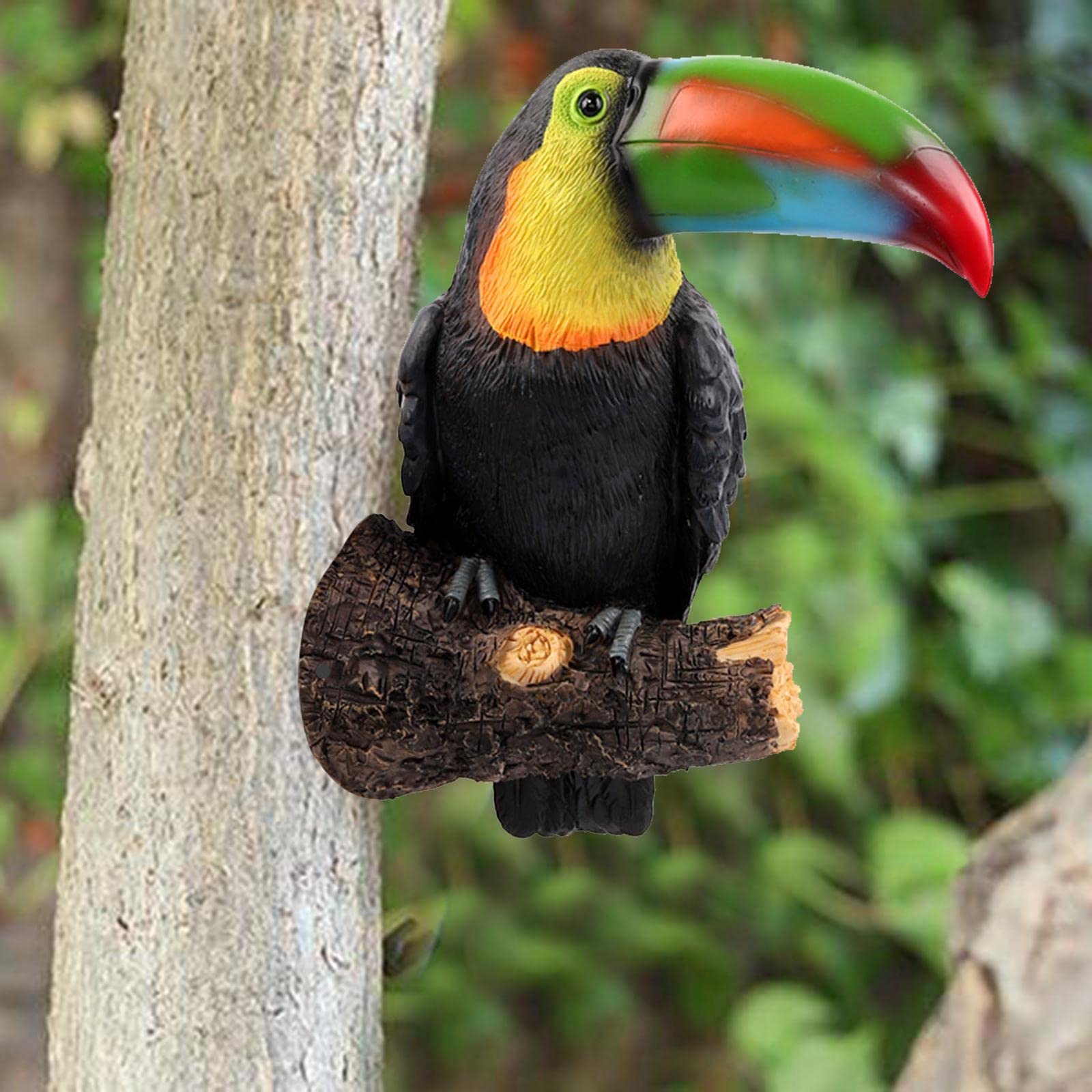 Toucan Miniatura Scultura Animale Orso Giocattolo Resina Realistica Artigianato Dipinto a Mano Adatta per Ragazzi Ragazze Camera da Letto Salotto,