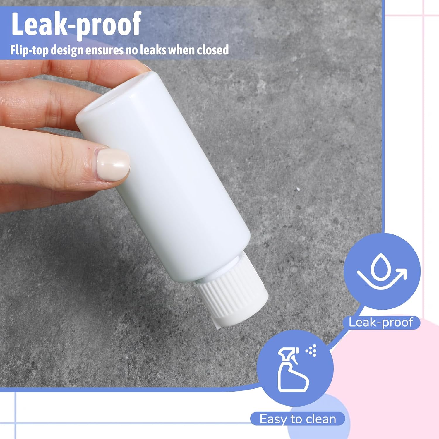 4 PCS Flip Top Bottles with Caps, Plastic Small Bottles for Liquids 2 Oz Travel Squeeze Bottle Empty Liquid Squeeze Bottle Refillable Travel Containers for Costmetic Conditioner Massage Oil Shampoo