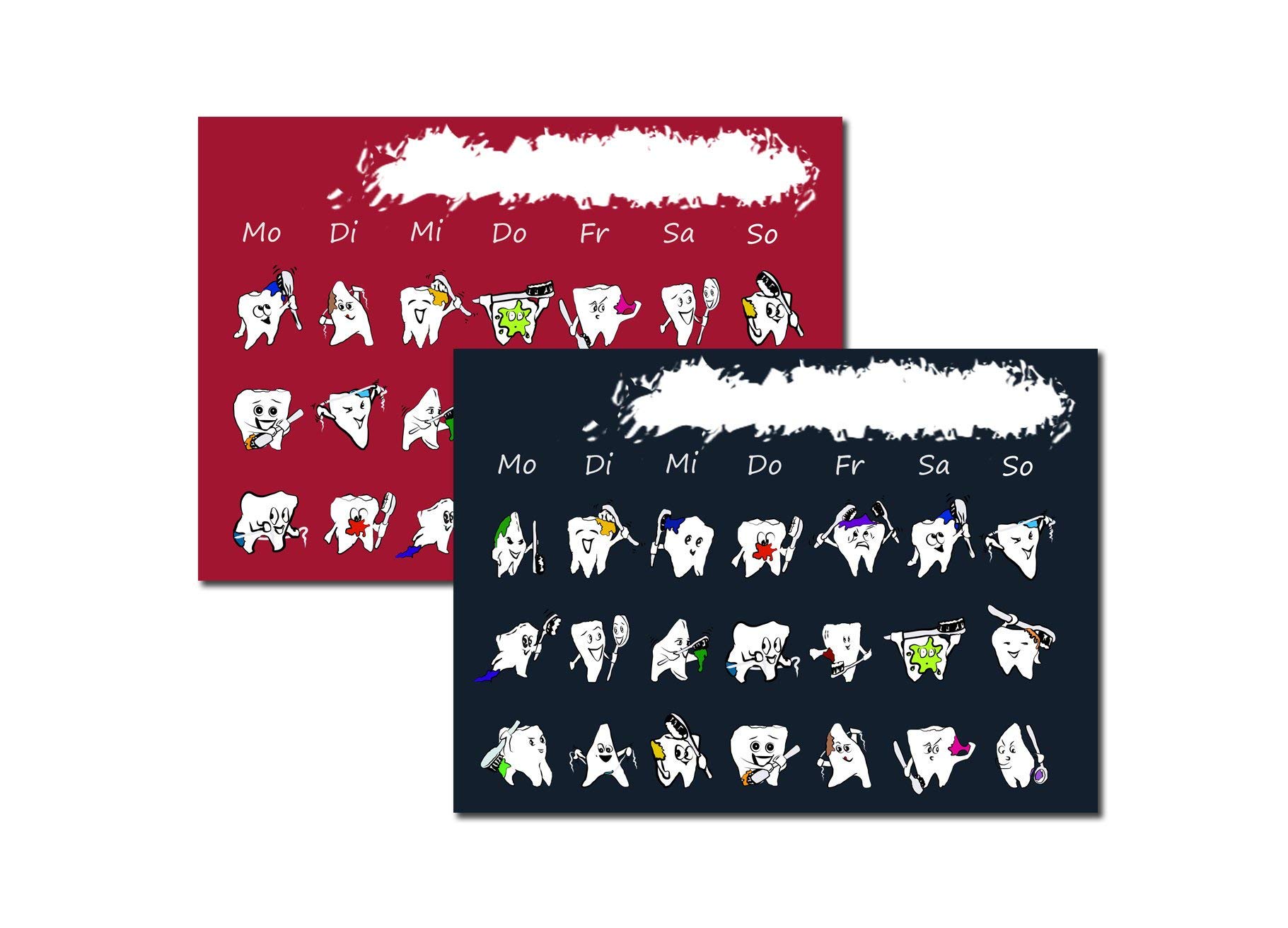 5 x Toothbrush Card with Funny Teeth Bonus Cards Teeth Cleaning Toothbrush Card Tooth Cards Tooth Card