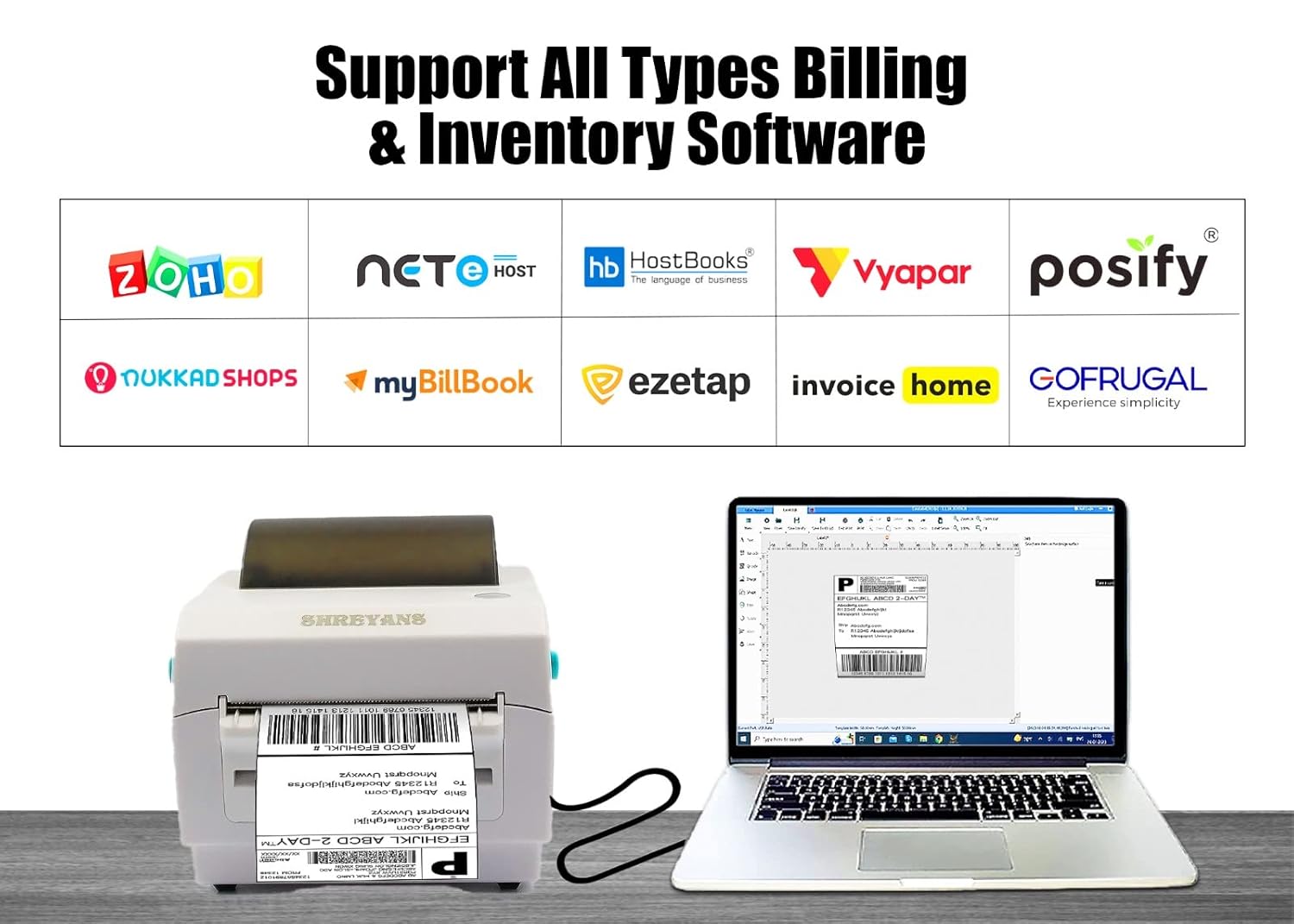 SHREYANS CD410 printer compatible with various billing and inventory software