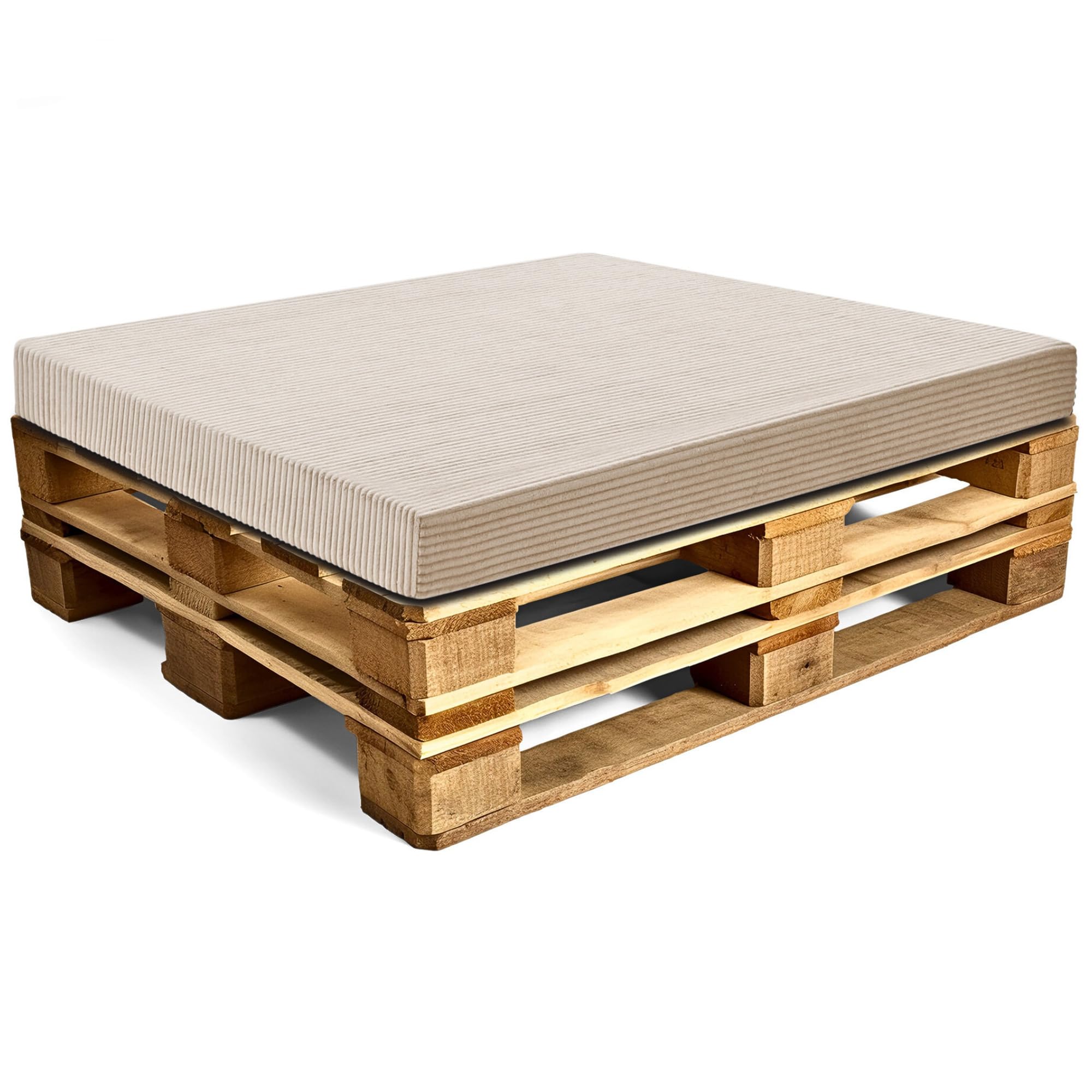 Amazinggirl Housse pour Coussin de Palette en Carton Mousse, Coussin compensé pour Matelas de Sol Housse: 120x80 cm - Idéal pour Meubles et Lits en palettes Oeko-Tex Beige Lincoln