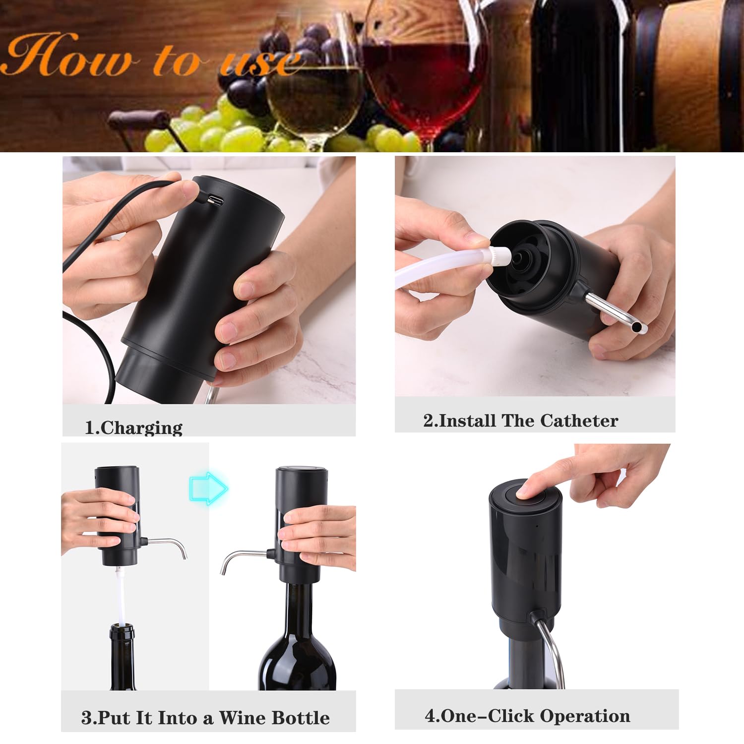 Aérateur De Vin électrique, Décanteur De Vin Portable à Une Touche Avec Filtre Automatique Accessoires Pour Vin Rouge 71719401