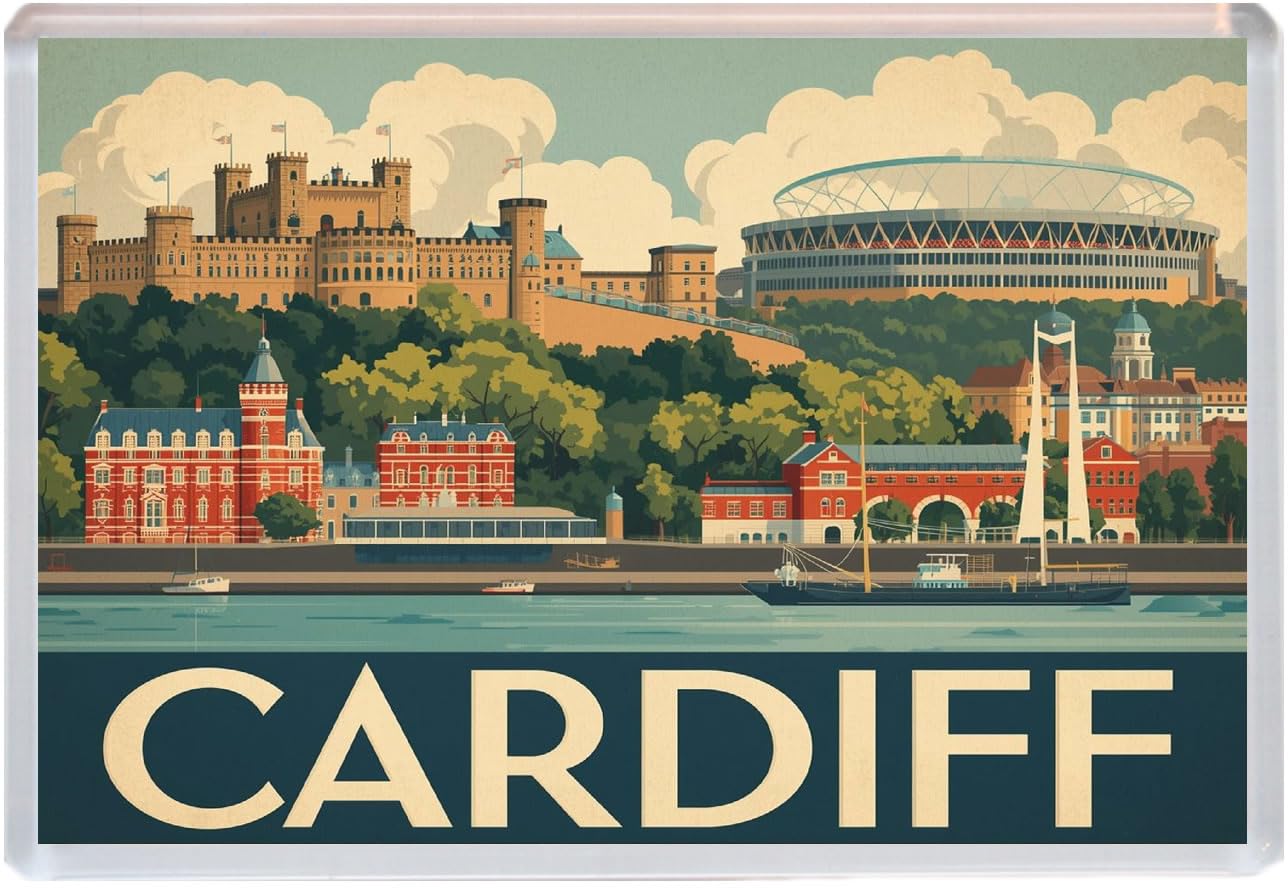 Baked Bean Store Multicolor Cardiff - Wales - Jumbo Artistic Fridge Magnet 96 X 67Mm Bbsfhm1940