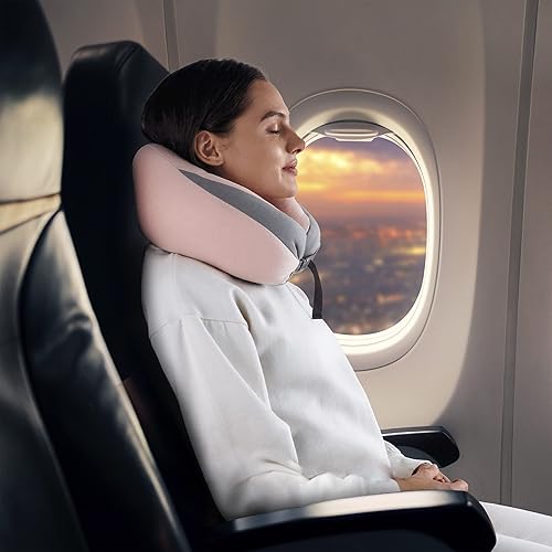 Miniatura 6 de Conair Almohada lumbar o cuello con cuentas para viajes, almohada de apoyo para el cuello de Travel Smart, rosa