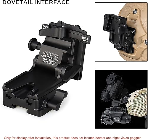 Miniatura 3 de AYEBUD Gafas de visión nocturna soporte de casco de metal para montaje NVG TD-O1 montaje de visión nocturna cola de milano sistema de interfaz