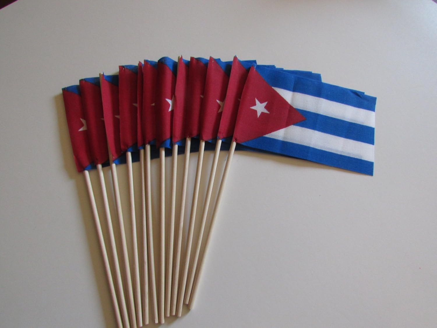Lot of 124x6 Inch Cuba Cuban Flags Desk Hand Held Stick