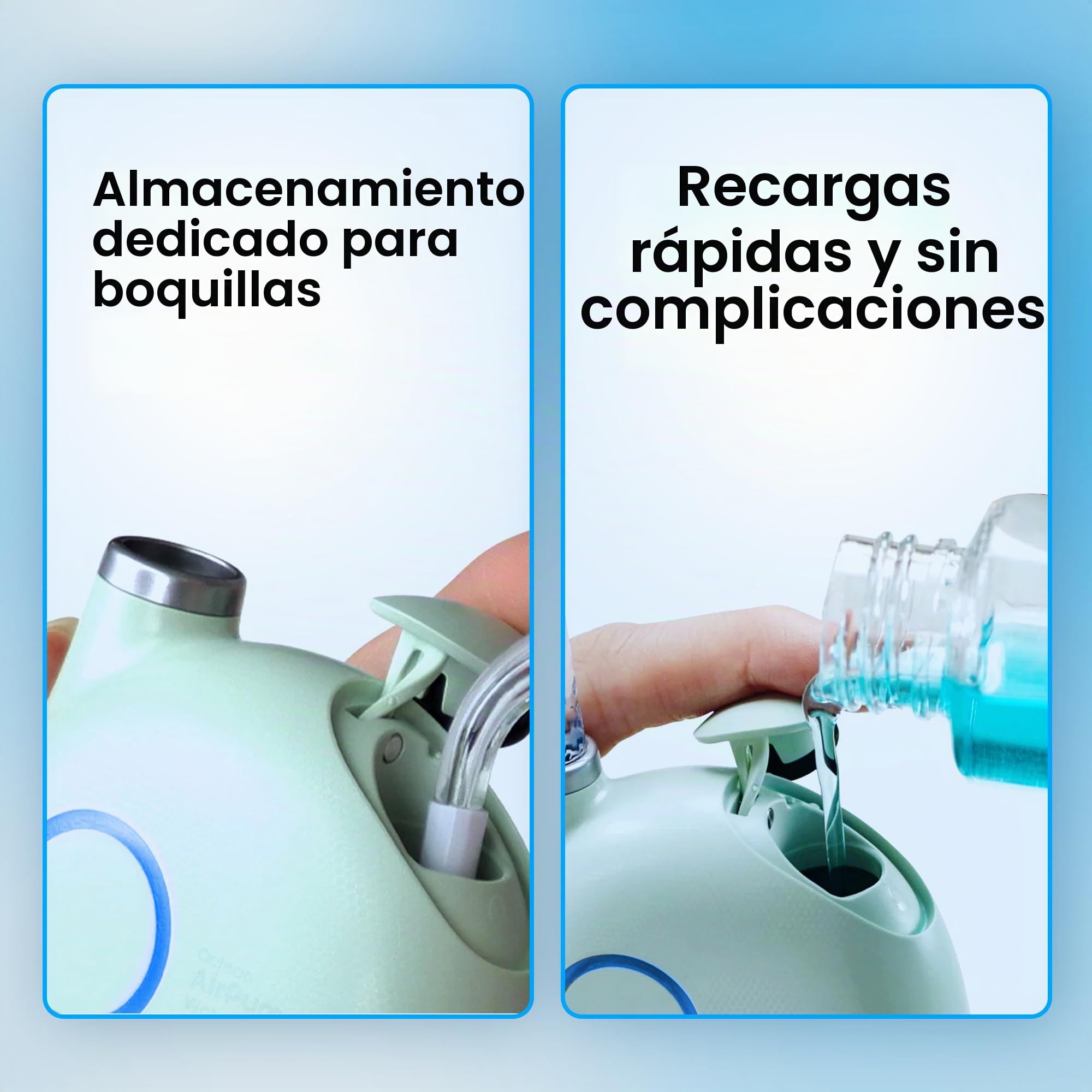 Oclean AirPump 10 Hidropulsor Dental Inalámbrico, Jet Dental Portátil con 3 Modos, Ideal para Electrodomésticos Ortodónticos y Alineadores, Hasta 40 Días de Autonomía, Verde