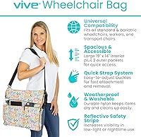 Vista 137 de Bolsa para silla de ruedas, Floral púrpura