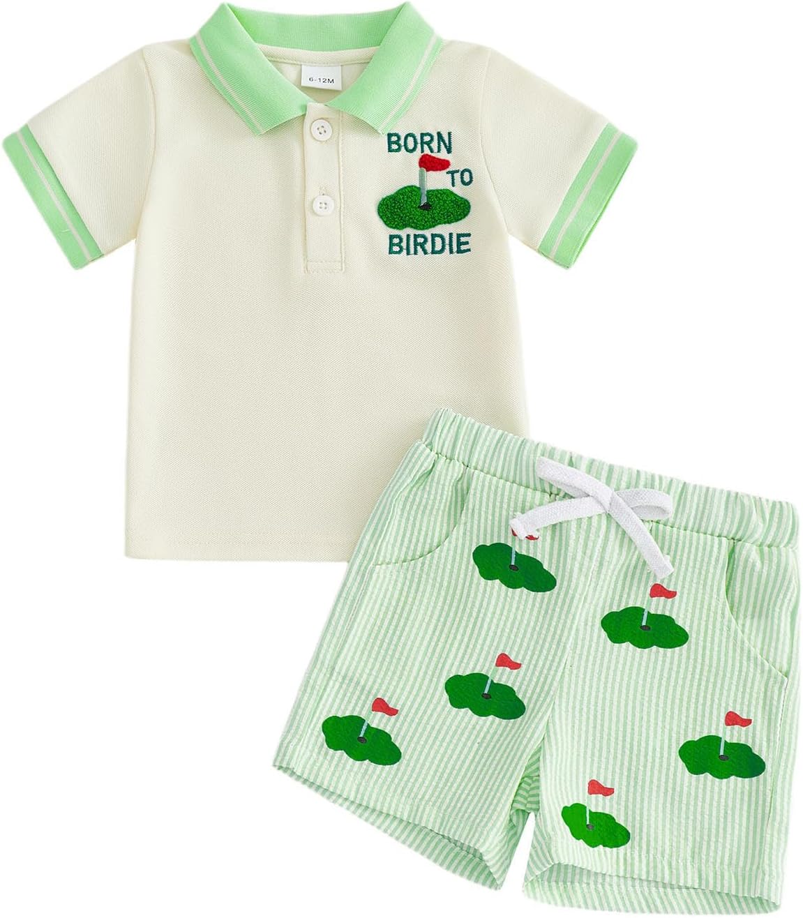BemeyourBBs Toddler Baby Boy Golf Outfit Short Sleeve Lapel Shirt Top and Shorts Set Spring Summer Clothes