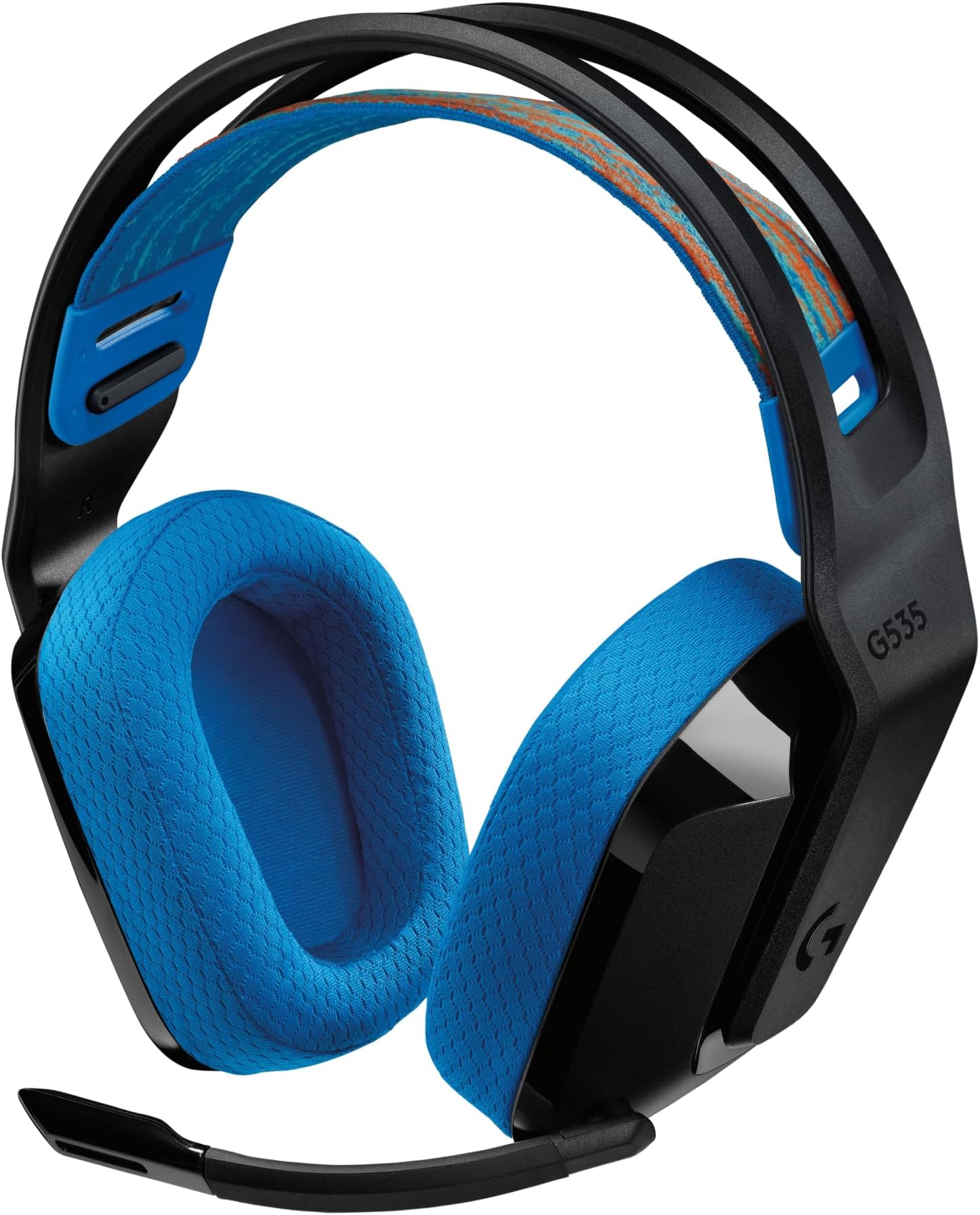 G535 LIGHTSPEED Wireless Gaming Headset - Lightweight Over-Ear Headphones, Silent Rotatable Microphone, 33 Hours Battery Life, PC, PS5, PS4, USB-C, Black/Blue