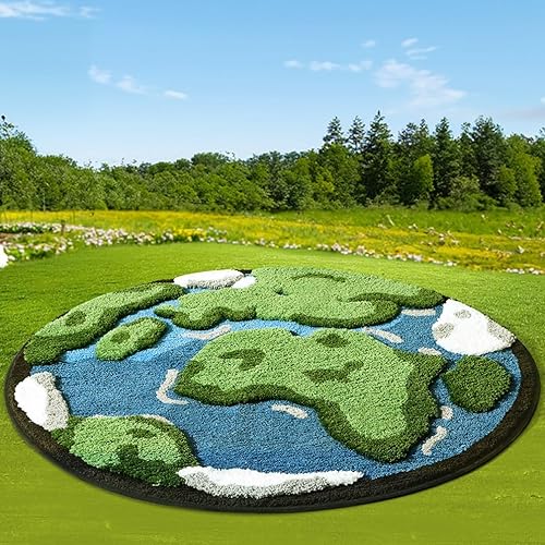 Miniatura 2 de NIOKIT Alfombras estéreo 3D con forma de musgo, bonita alfombra de área con forma de tierra para sala de estar, dormitorio, decoración estética del