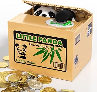 Panda Stealing Money Bank, Automatic Piggy Bank for Kids, Electronic ATM Savings Box Oddbods Toys, Birthday Halloween Christmas Hot Gifts for Toddler Boys&Girls Age 3,4,5,7,8+