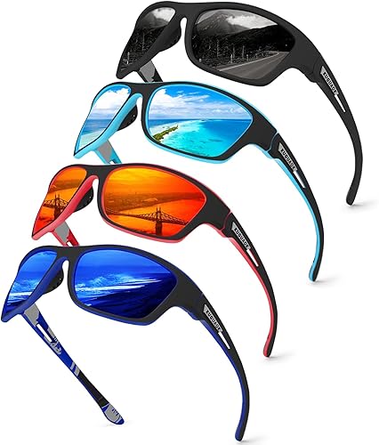 Miniatura 18 de KUGUAOK Gafas de sol deportivas polarizadas para hombres, para conducir, ciclismo, pesca, gafas de sol 100% con protección UV