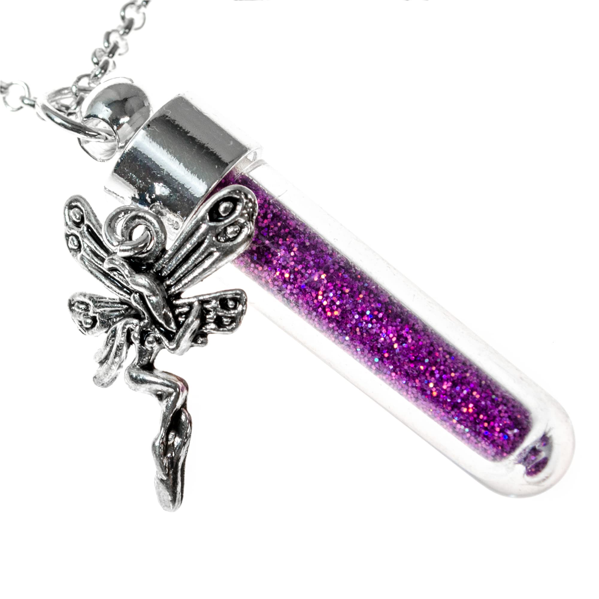Fairy Dust Original Fairy Dust Necklace with Fairy Dust Charm | Pixie Dust | Fairy Necklace | Christmas Birthday Party Jewelry Gift for Daughter Granddaughter Niece - Purple
