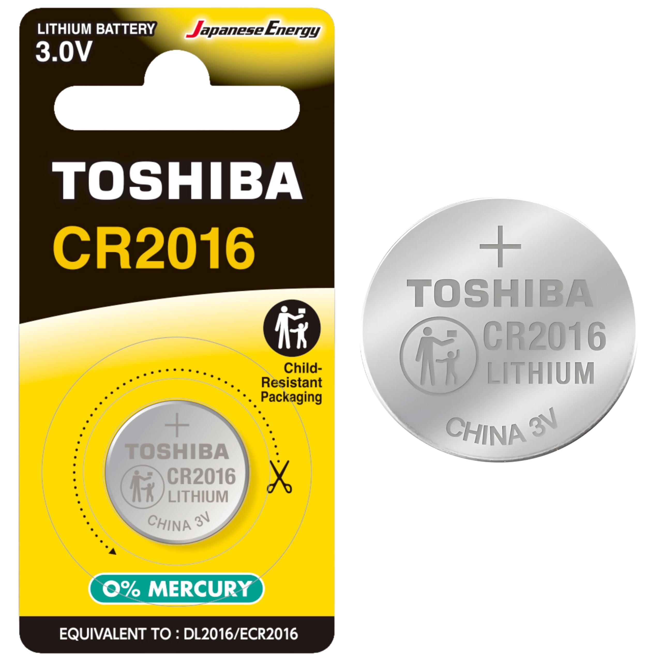 Batterie Lithium CR2016 Toshiba 3V - Ultra Longue Durée pour Télécommandes et Appareils Électroniques