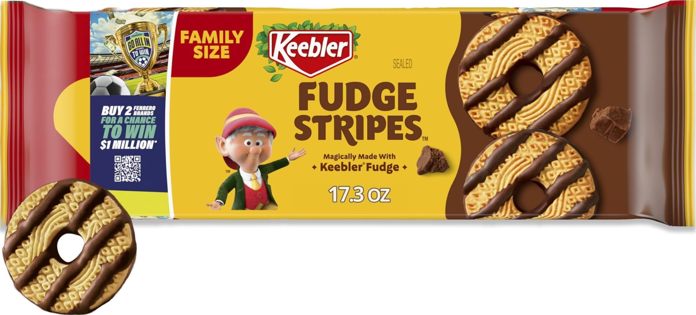 Fudge Stripes Original Cookies Family Size 17.3 Ounce