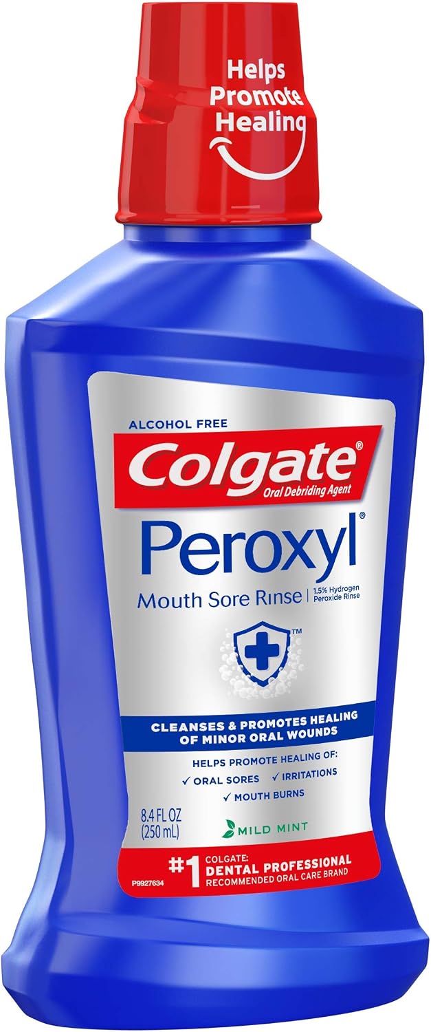 Colgate Peroxyl Antiseptic Mouth Sore Rinse, Alcohol Free, Mint, 8.4 fl oz image 2