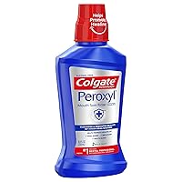 Vista 2 de Colgate Peroxyl Antiseptic Mouth Sore Rinse, Alcohol Free, 1.5% Hydrogen Peroxide, Mild Mint, 8.45 Ounce