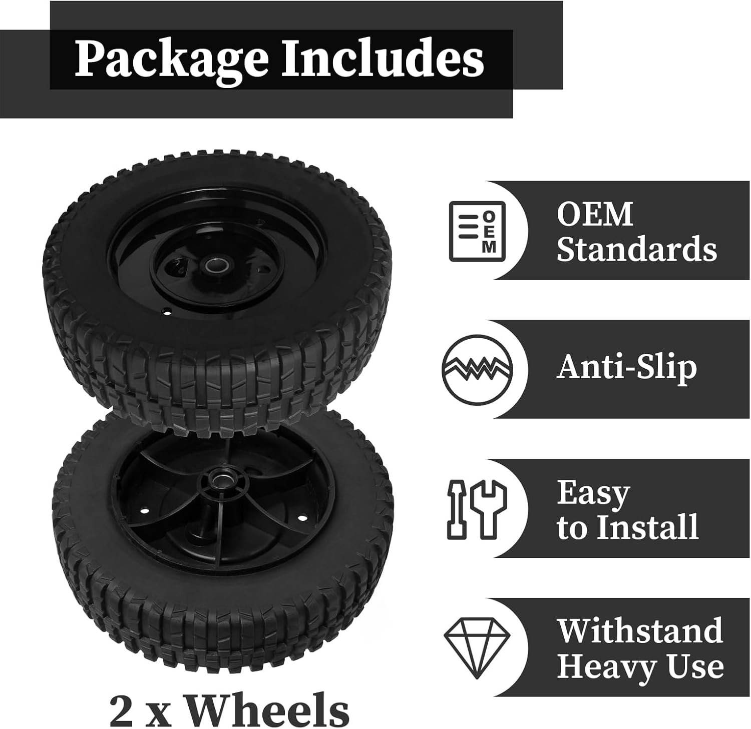 734-2010 Lawn Mower Wheels Compatible with Cub Cadet SRC621 SR621 Self Propelled Mower, Craftsman Push Mower, MTD Mowers, Replace 734-2010B 734-2010A, 2 Pack