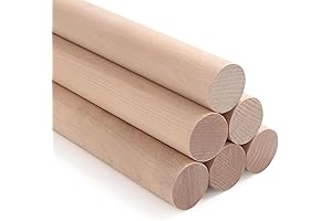 ONUPGO Wooden Dowels: 12" Natural Round Hardwoods for Crafts and Decor