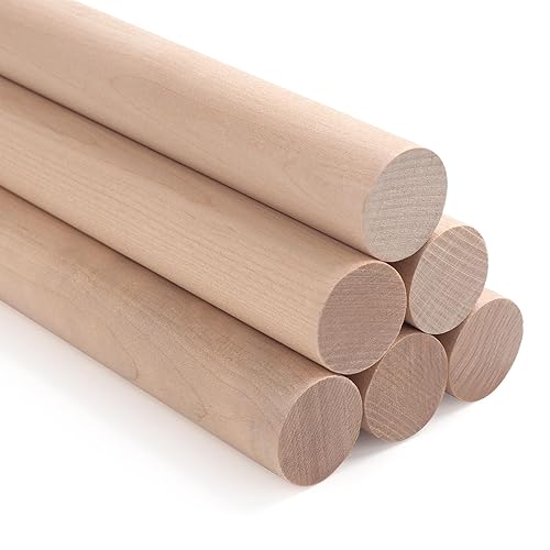 ONUPGO 6 PCS Dowel Rods Wood Sticks 1" X 12"