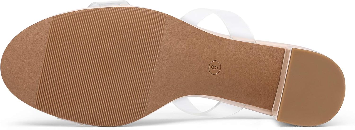 DREAM PAIRS Women's Two Strap Open Toe Low Block Chunky Heels Sandals Dress Pumps Casual Summer Mules Shoes - Image 7