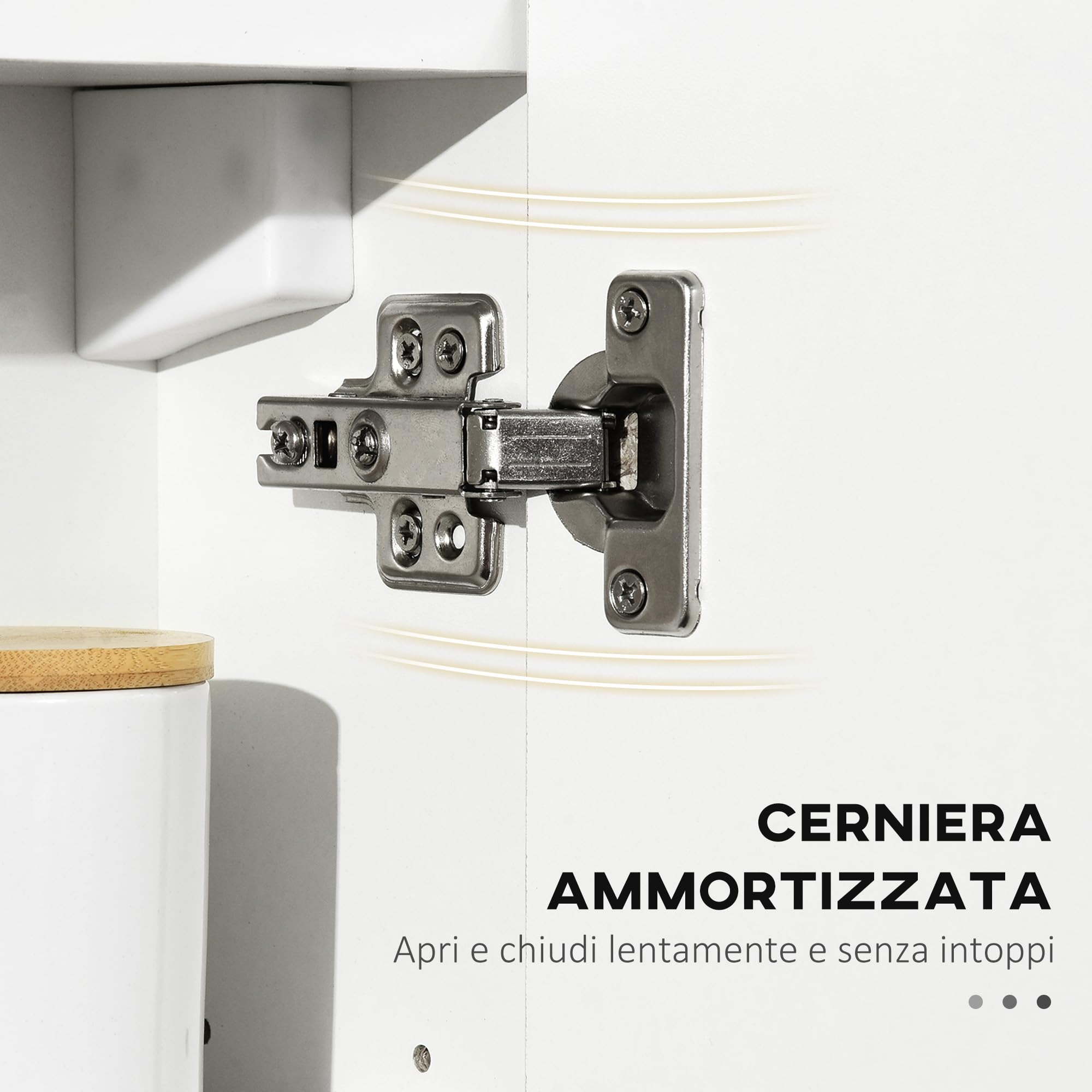 kleankin Mobile Bagno con Specchio, 2 Ante e Ripiani Regolabili, Specchio Bagno Contenitore in Truciolato e Vetro, Design a Parete, 48x15x45 cm, Bianco
