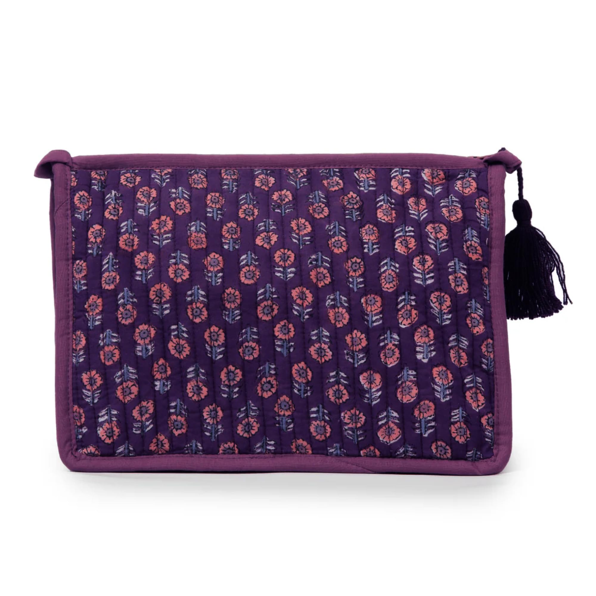 Quilted Makeup Bag- Large Capacity Cosmetic Bags for Women - Water Resistance Lining Portable Pouch & Open Toiletry Bag - Perfect Girls Makeup